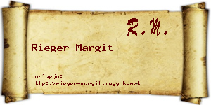 Rieger Margit névjegykártya